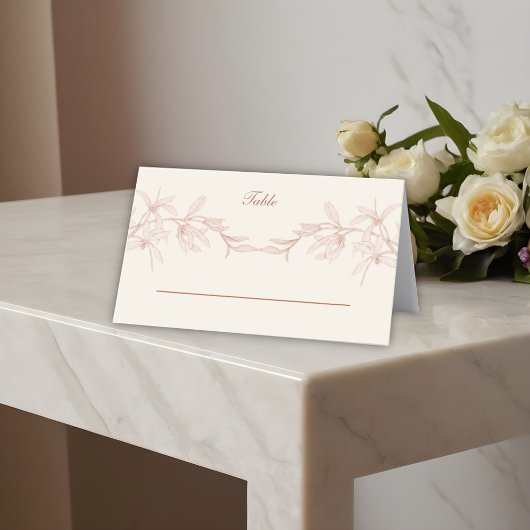 Carte De Placement Mariage de fleurs intemporel