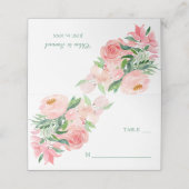 Carte De Placement Mariage de fleurs rose corail (Extérieur déplié)
