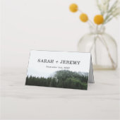 Carte De Placement Mariage de forêt pluviale rustique de pins à moell (Dos)