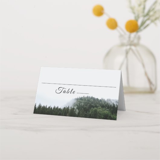 Carte De Placement Mariage de forêt pluviale rustique de pins à moell (Devant)