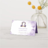 Carte De Placement Mariage de jardin de lavande Note personnalisée (Dos)