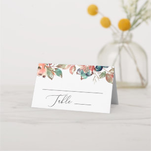 Carte De Placement Mariage de jardin floral automnal aquarelle. Myrti