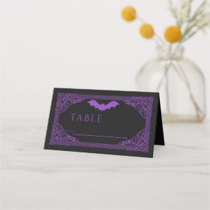Carte De Placement Mariage de la cathédrale gothique violet Vampire