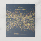 Carte De Placement Mariage de la chaîne d'or bleu marine (Extérieur déplié)