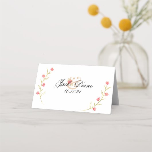Carte De Placement Mariage de la fête du jardin (Dos)