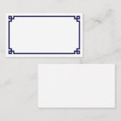 Carte De Placement Mariage de la frontière de la marine bleue grecque (Devant / Derrière)