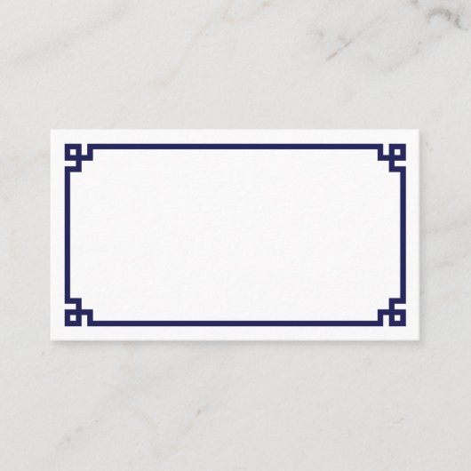 Carte De Placement Mariage de la frontière de la marine bleue grecque (Devant)