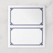 Carte De Placement Mariage de la frontière de la marine bleue grecque (Extérieur déplié)