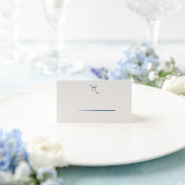 Carte De Placement Mariage de la main tirée en blanc bleu français