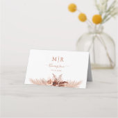 Carte De Placement Mariage de laiton Boho Pampas minimal (Dos)