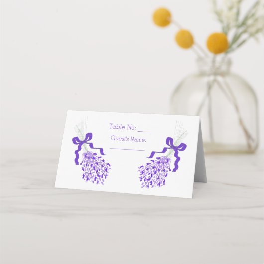 Carte De Placement Mariage de lavande (Devant)