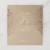 Carte De Placement Mariage de l'effet d'huile d'or Rose de respiratio (Extérieur déplié)