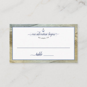 Carte De Placement Mariage de l'événement #Bleu nautique & Or #Ancre