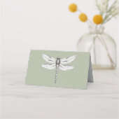 Carte De Placement Mariage de libellules de Sage Green (Dos)