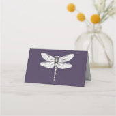 Carte De Placement Mariage de libellules violettes foncées (Dos)