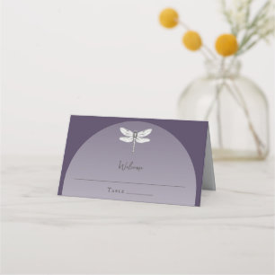 Carte De Placement Mariage de libellules violettes foncées