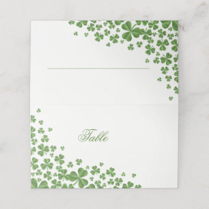 Carte De Placement Mariage de l'Shamrock vert irlandais