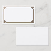 Carte De Placement Mariage de luxe avec bordure grecque marron (Devant / Derrière)