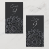 Carte De Placement Mariage de mandala coupé en papier noir (Devant / Derrière)