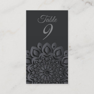 Carte De Placement Mariage de mandala coupé en papier noir