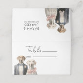 Carte De Placement Mariage de mariée et de chambre de chien (Extérieur déplié)