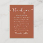 Carte De Placement Mariage de Merci de script en terre cuite (Devant)