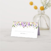 Carte De Placement Mariage de monogramme blanc violet (Devant)