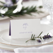 Carte De Placement Mariage de monogramme de lavande
