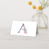 Carte De Placement Mariage de monogramme de plage (Dos)