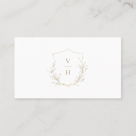 Carte De Placement Mariage de monogramme d'écusson botanique simple e (Dos)