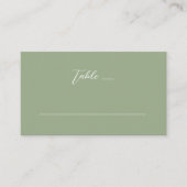 Carte De Placement Mariage de monogramme vert et blanc Sage (Devant)