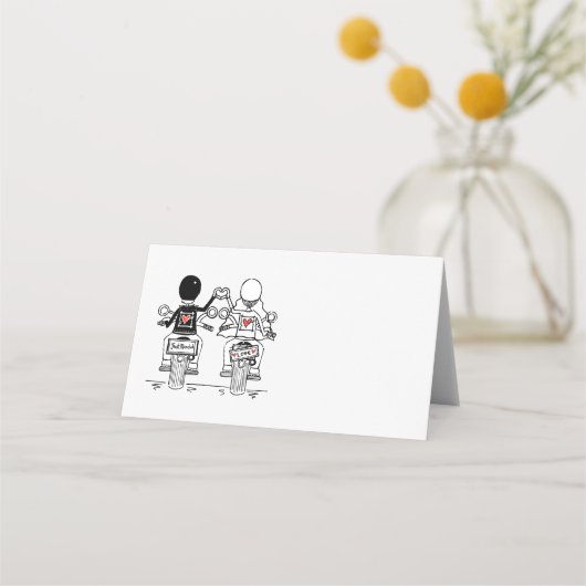 Carte De Placement Mariage de moto (Devant)