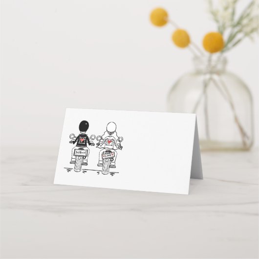 Carte De Placement Mariage de moto (Devant)