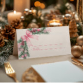 Carte De Placement Mariage de Noël Pink Bow