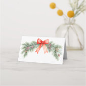 Carte De Placement Mariage de Noël Red Bow (Dos)