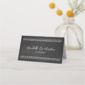 Carte De Placement Mariage de nom du tableau de bord blanc (Dos)