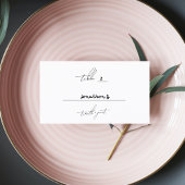 Carte De Placement Mariage de noms personnalisés élégant noir blanc