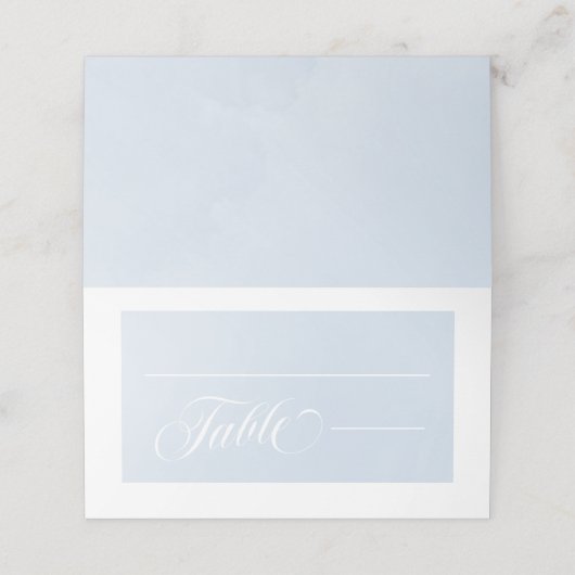 Carte De Placement Mariage de nuage d'aquarelle bleu enchantant (Extérieur déplié)