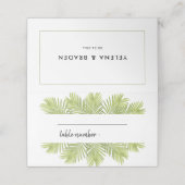 Carte De Placement Mariage de palmiers tropicaux (Extérieur déplié)