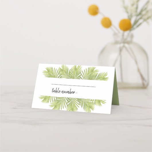 Carte De Placement Mariage de palmiers tropicaux (Devant)