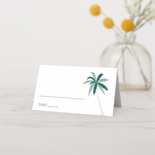 Carte De Placement Mariage de palmiers tropicaux moderne (Devant)