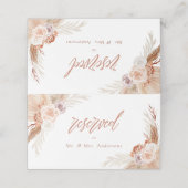 Carte De Placement Mariage de Pampas Rose en terre cuite Boho (Extérieur déplié)