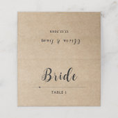 Carte De Placement Mariage de papier rustique (Extérieur déplié)