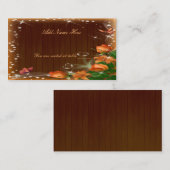 Carte De Placement Mariage de papillon floral en bois foncé rustique (Devant / Derrière)
