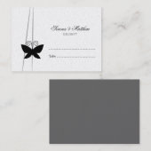 Carte De Placement Mariage de papillon noir Escort (Devant / Derrière)