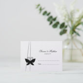 Carte De Placement Mariage de papillon noir Escort (Debout devant)