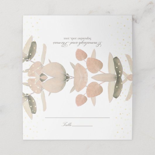 Carte De Placement Mariage de Parties scintillant classique Blush Euc (Extérieur déplié)