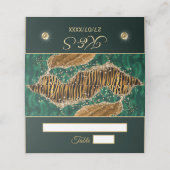 Carte De Placement Mariage de Parties scintillant verte Jungle Safari (Extérieur déplié)