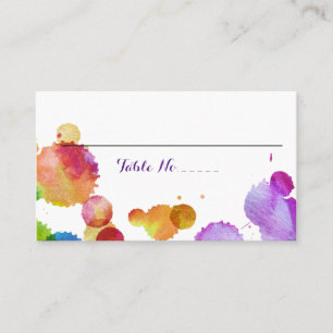 Carte De Placement Mariage de peinture à l'aquarelle Tableau No.