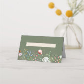 Carte De Placement Mariage de prairie Fleur sauvage vert Sage (Dos)
